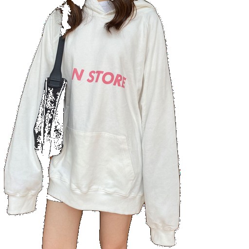 [EGIFTON-3862] Women's sweatshirt factory hooded mid-length new spring and autumn coat white loose Korean style trendy women's manufacturer manufacturer