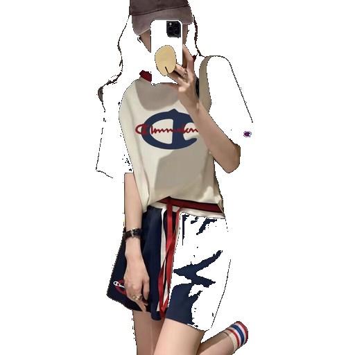 [EGIFTON-3863] Women's trendy suit 2023 summer style loose casual T-shirt + shorts fashion sportswear two-piece set set