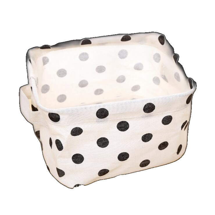 [EGIFTON-LIVE-2443] Fabric cotton and linen storage small square box desktop miscellaneous basket organization portable basket