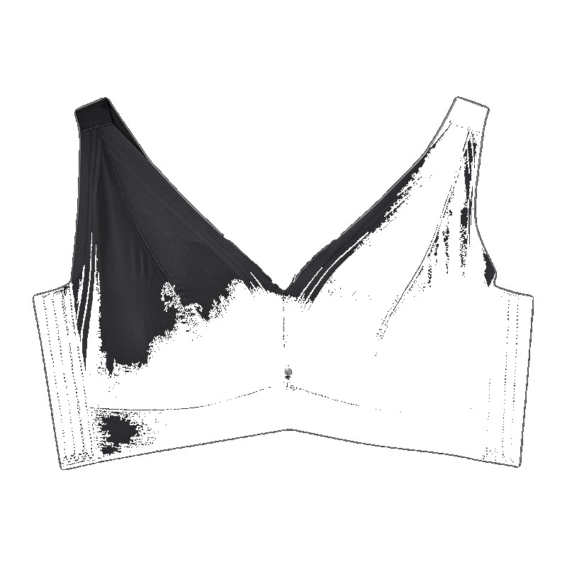 [EGIFTON-LIVE-2534] Adjustable large size underwear thin section gathered ladies soft steel ring support Thai latex big chest showing small bra bra