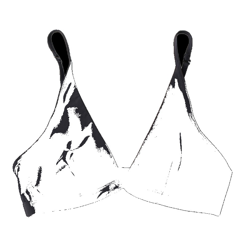 [EGIFTON-LIVE-2584] European and American comfortable thin section without steel ring French triangle cup glossy bra big chest small bikini ladies underwear underwear