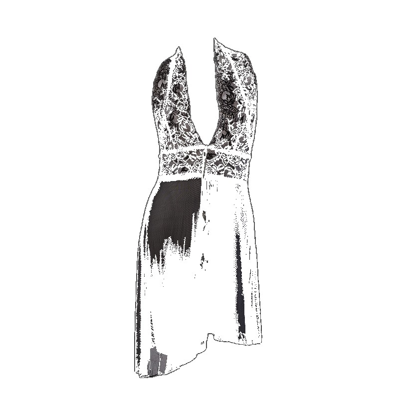 [EGIFTON-LIVE-2592] European and American sexy lingerie hanging neck nightdress mesh lace cardigan jumpsuit transparent women's temptation 8136 8136