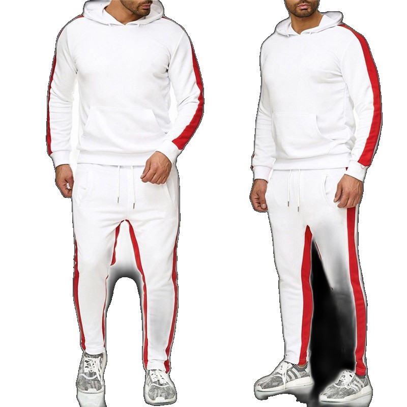 [EGIFTON-LIVE-3081] 2019 autumn and winter European American trendy fashion brand men's hoodie casual plus velvet solid color loose sweater suit suit