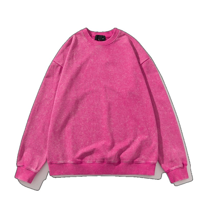 [EGIFTON-LIVE-3267] European and American washed distressed round neck sweatshirt men's oversize off-shoulder pullover spring autumn youth popular long sleeves sleeves