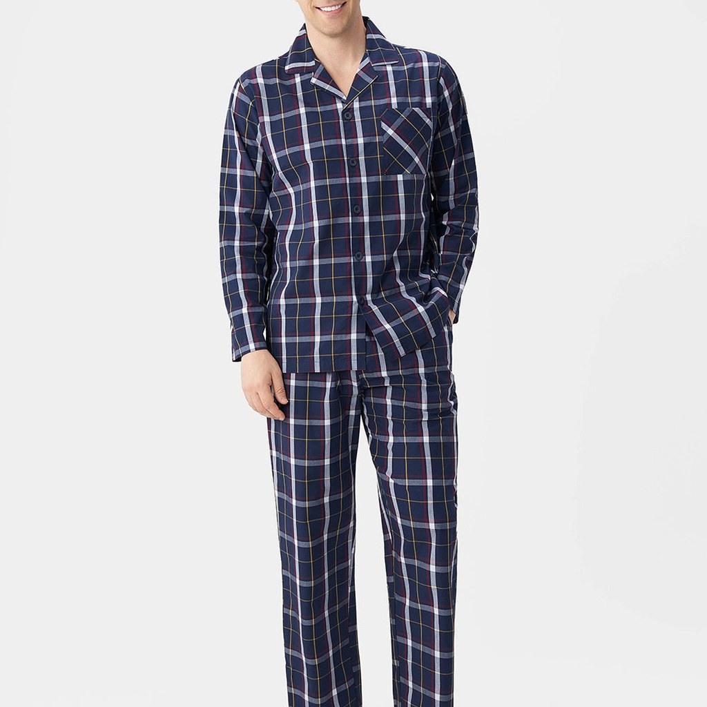 [EXT-MEN-DAVID-PLAID-PAJAMA] David Archy Woven Plaid Classic Pajama Set