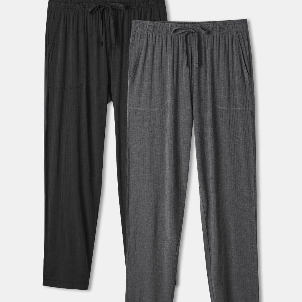 [EXT-MEN-DAVID-SLEEP-BAMBOO] David Archy Bamboo Rib Soft Sleep Pants 2-Pack