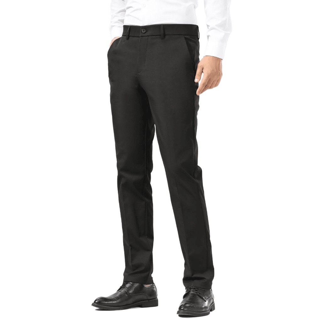 [EXT-MEN-PLAID-DRESS-BLACK] Plaid&Plain Black Men's Dress Pants