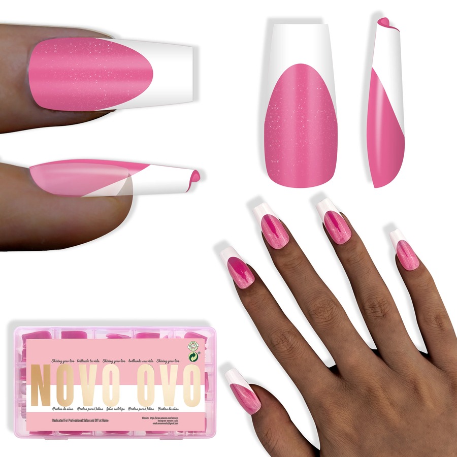 [EXT-NAIL-PINKSQUARE-GOSUPPS-001] Pink Square Press-On Nail Set