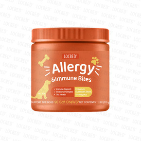 Zesty Paws Allergy Immune Bites - Dog Allergy Chews, Dog Probiotics for Itchy Skin and Ears, Peanut Butter, 90ct