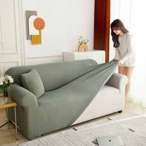 Easy-Going Stretch Sofa Slipcover 1-Piece Sofa Cover Furniture Protector Couch Soft with Elastic Bottom for Kids, Polyester Spandex Jacquard Fabric Small Checks (Sofa, Gray)