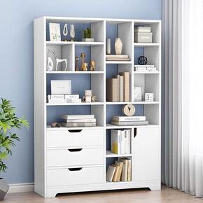 Furinno LUDER Book Shelf, 5-Cube Bookshelf, Bookcase with Open Shelf, 9.4 x 15.8 x 52, for Living Room, Bedroom, Home Office, Blackwood
