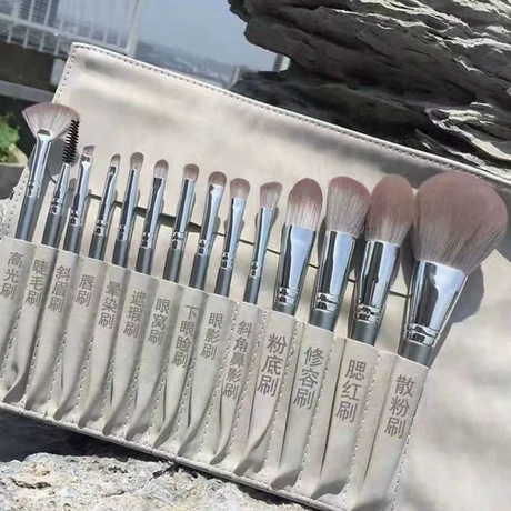 BS-MALL Makeup Brushes Premium Synthetic Foundation Powder Concealers Eye Shadows 14 Pcs Purple for Makeup Beginner or Professional with Travel Case