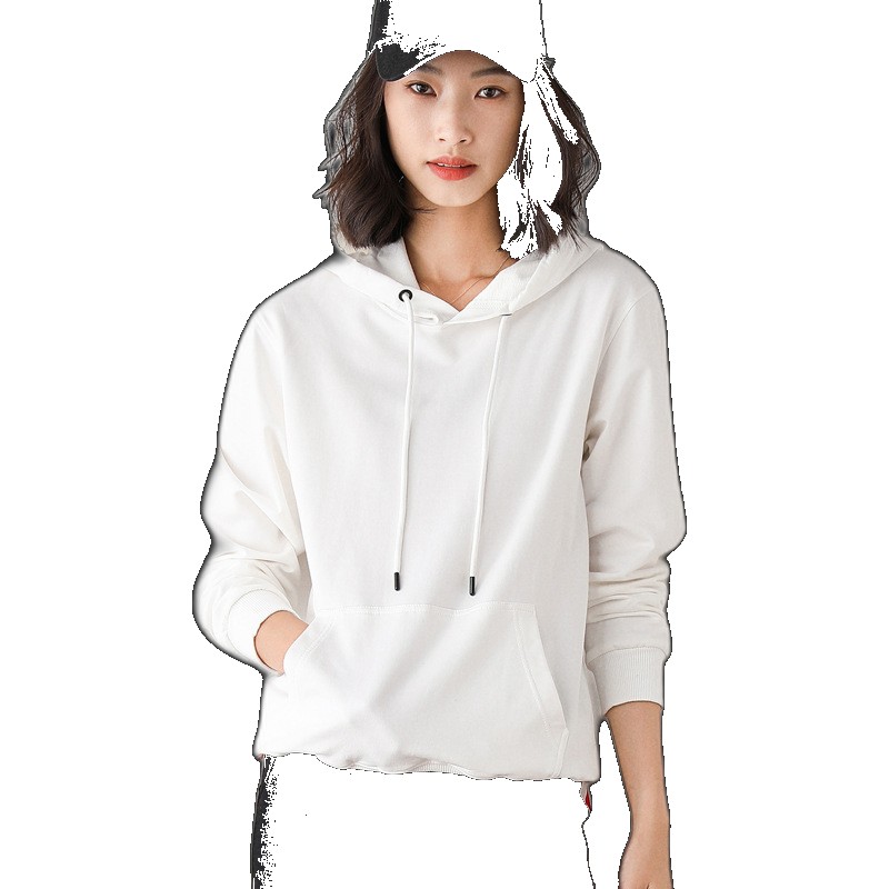 [EGIFTON-3571] 2023 Autumn Full Solid Color Cotton Hooded Sweatshirt Women's Hoodie College Long Sleeve with Pocket Manufacturer Dropshipping Dropshipping